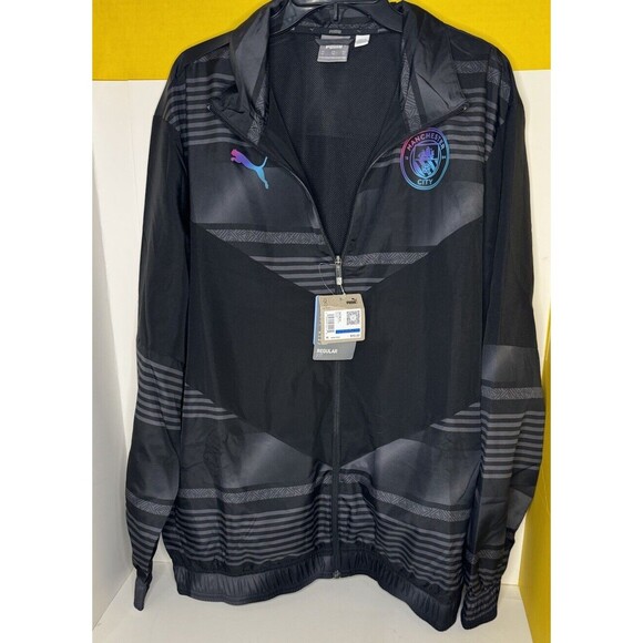 MANCHESTER CITY TRAINING FOOTBALL SOCCER JACKET WITH ZIPPED PUMA MENS sz XL - Picture 1 of 4
